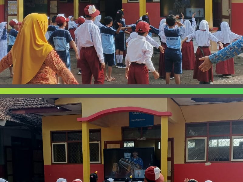 Senam Pagi dengen Memanfaatkan Interaktif Flat Panel (IFP)